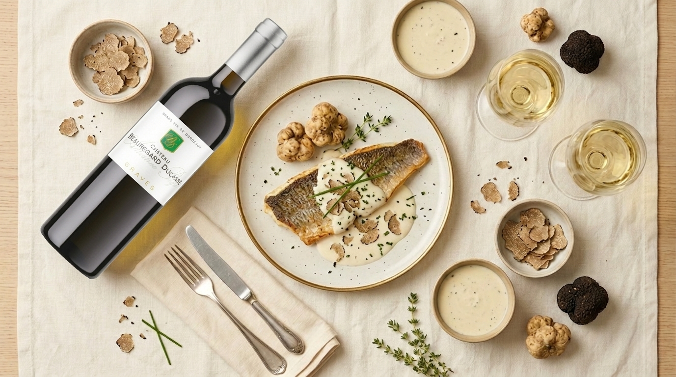 Filet de sandre à la crème de truffe blanche