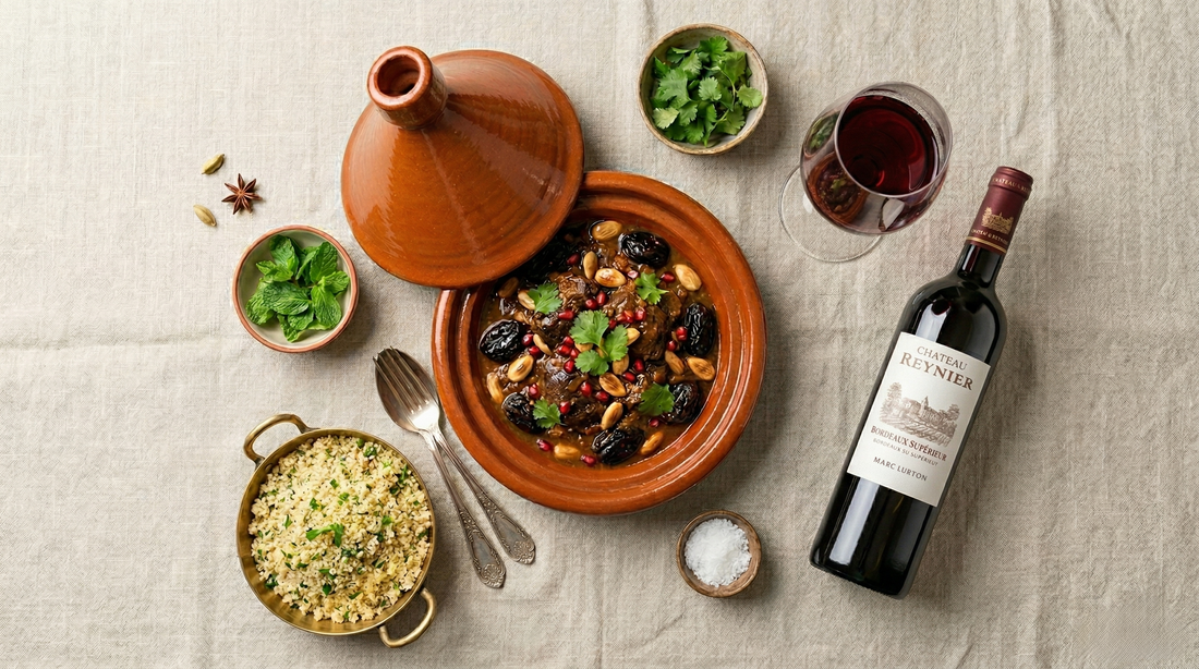 Tajine de joue de bœuf aux pruneaux & amandes